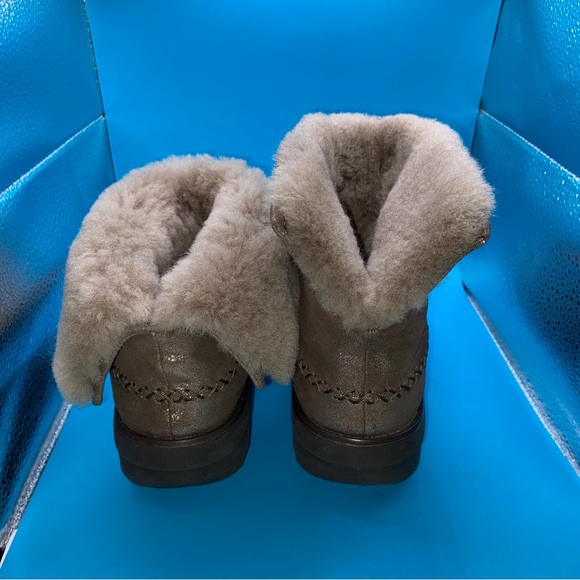 FitFlop MUKLUK SHORTY III Ladies Comfortable  Brown Shimmer Ankle Boots, Sz. 5US - Picture 5 of 9